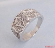 Zirkonen 925 sterling zilveren ring N 9